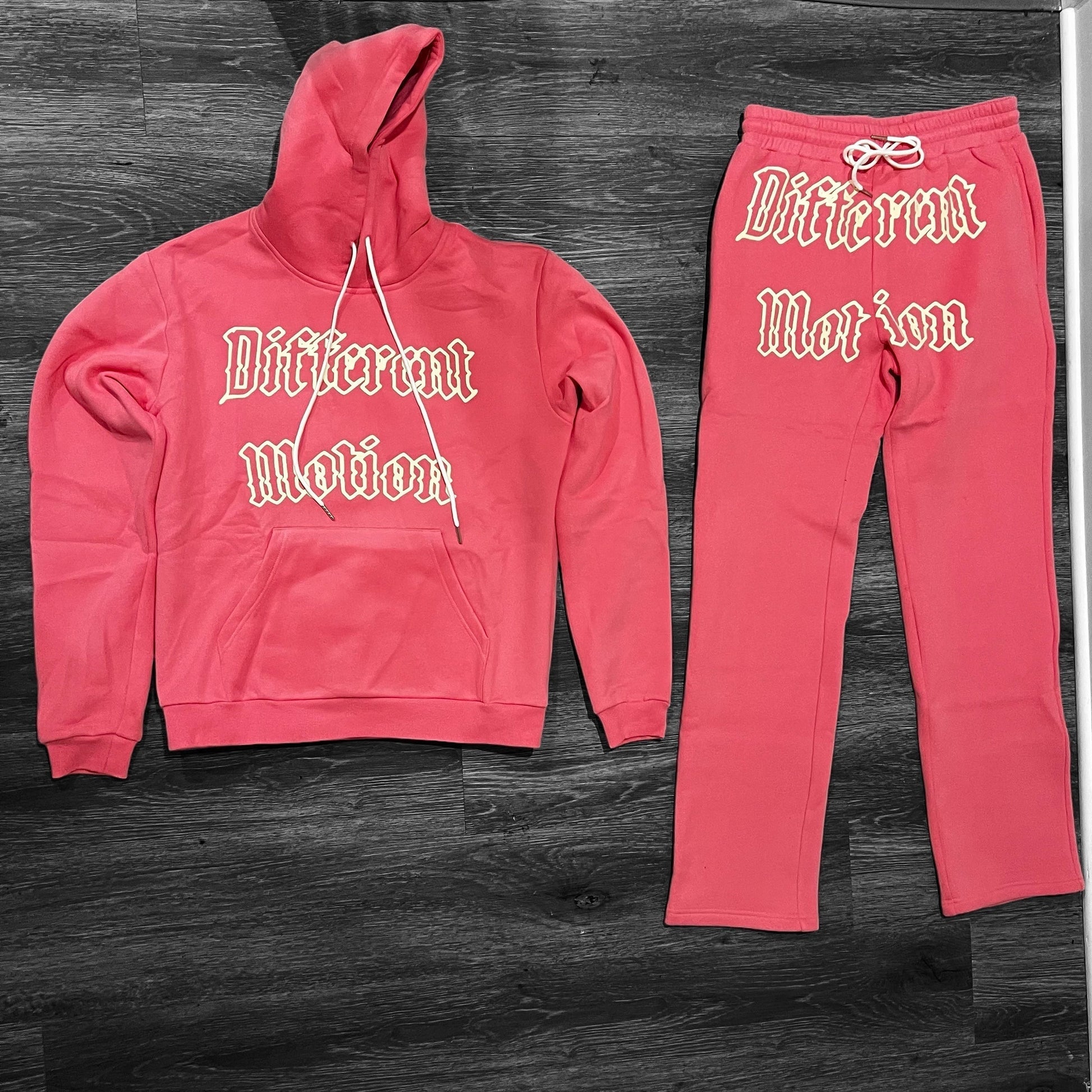 Different Motion Pink/Cream Jogging Suit Set - Premium  from Different Motion - Just $19.99! Shop now at Different Motion