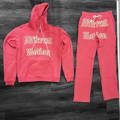 Different Motion Pink/Cream Jogging Suit Set - Premium  from Different Motion - Just $19.99! Shop now at Different Motion