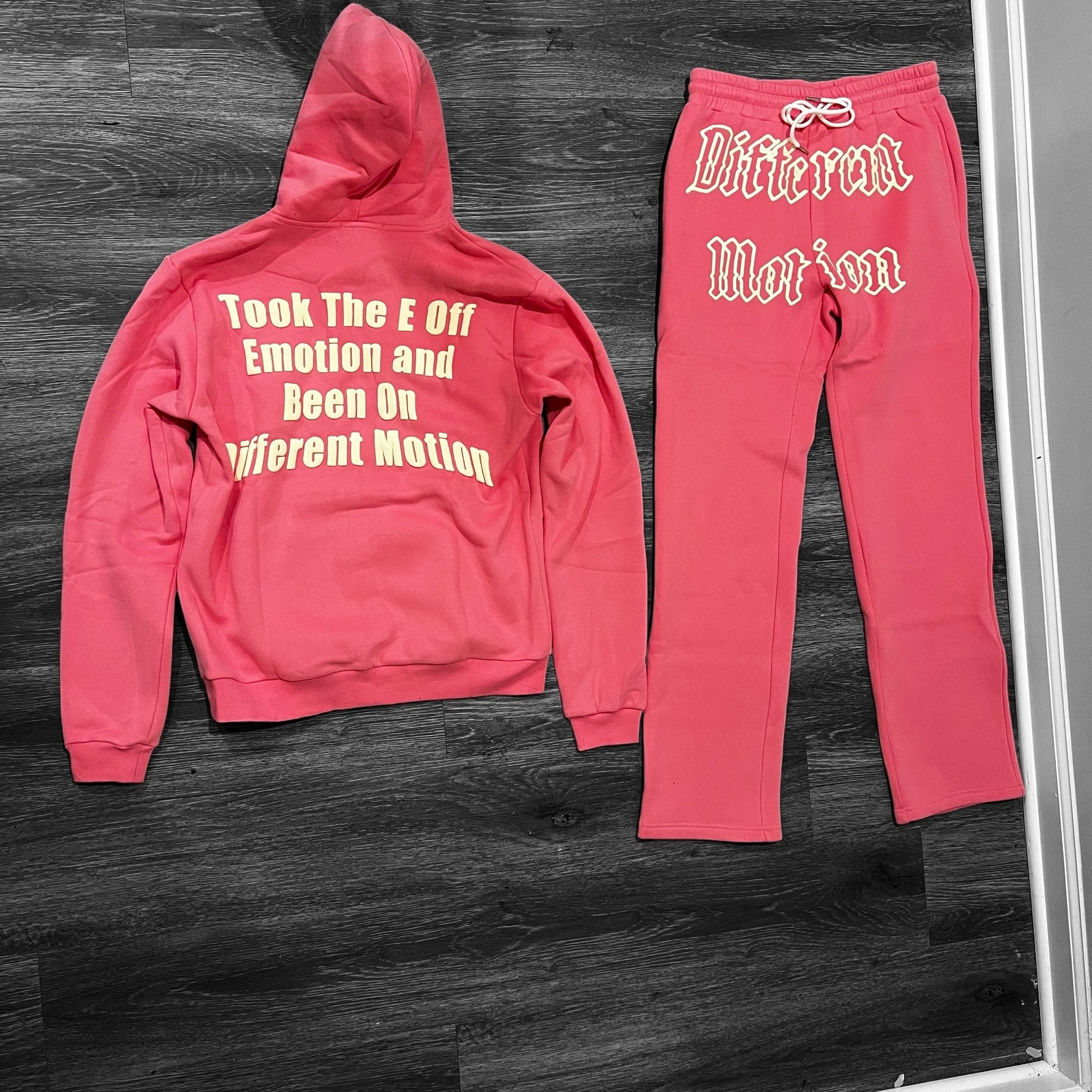 Different Motion Pink/Cream Jogging Suit Set - Premium  from Different Motion - Just $19.99! Shop now at Different Motion