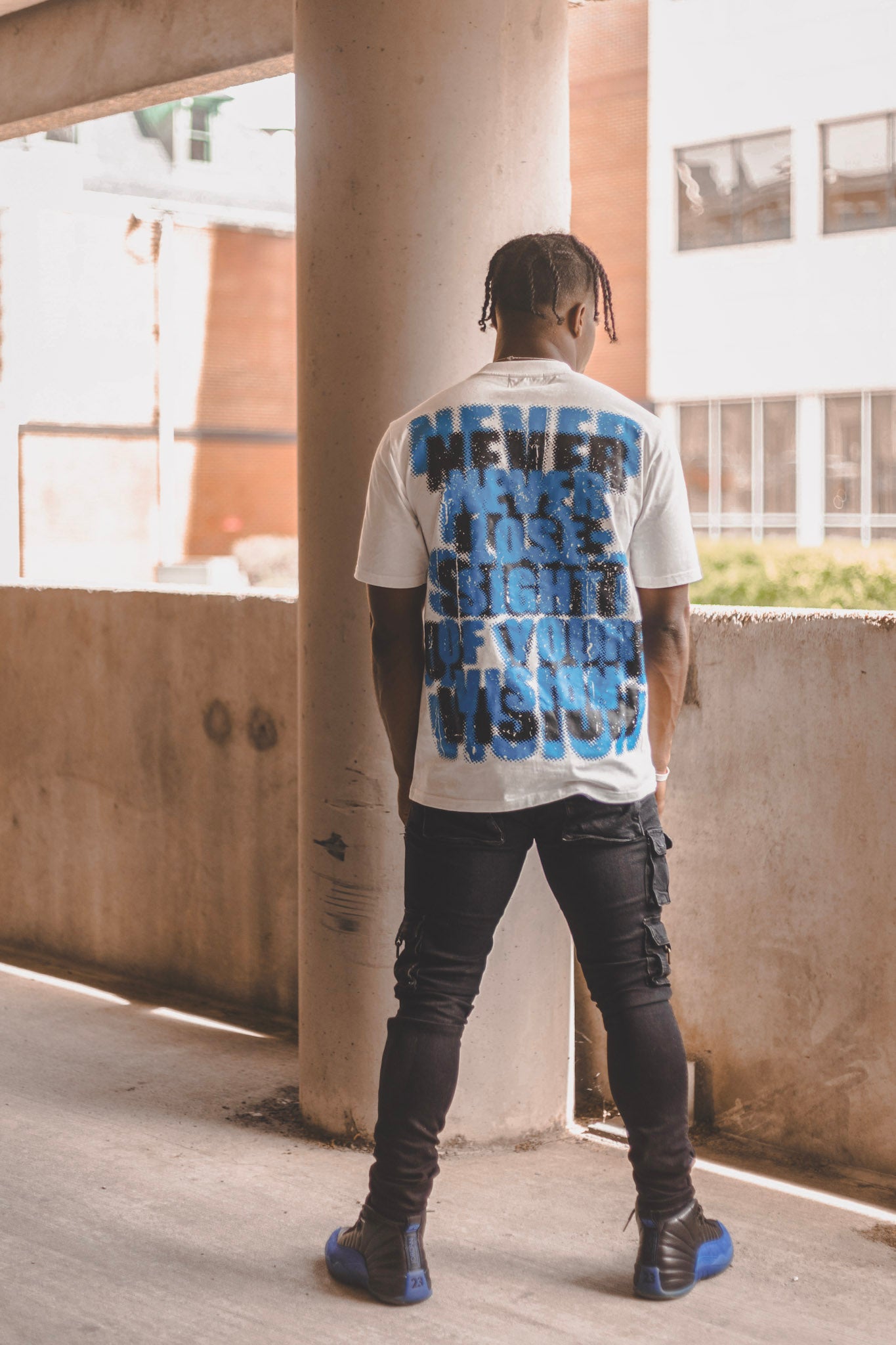 Never Lose Sight Graphic Tee Blue/White - Premium  from Different Motion - Just $9.99! Shop now at Different Motion