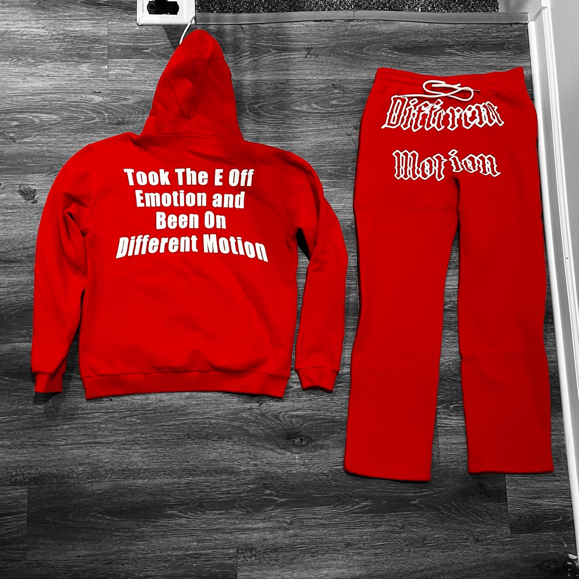 Different Motion Red/White Jogging Suit Set - Premium  from Different Motion - Just $19.99! Shop now at Different Motion