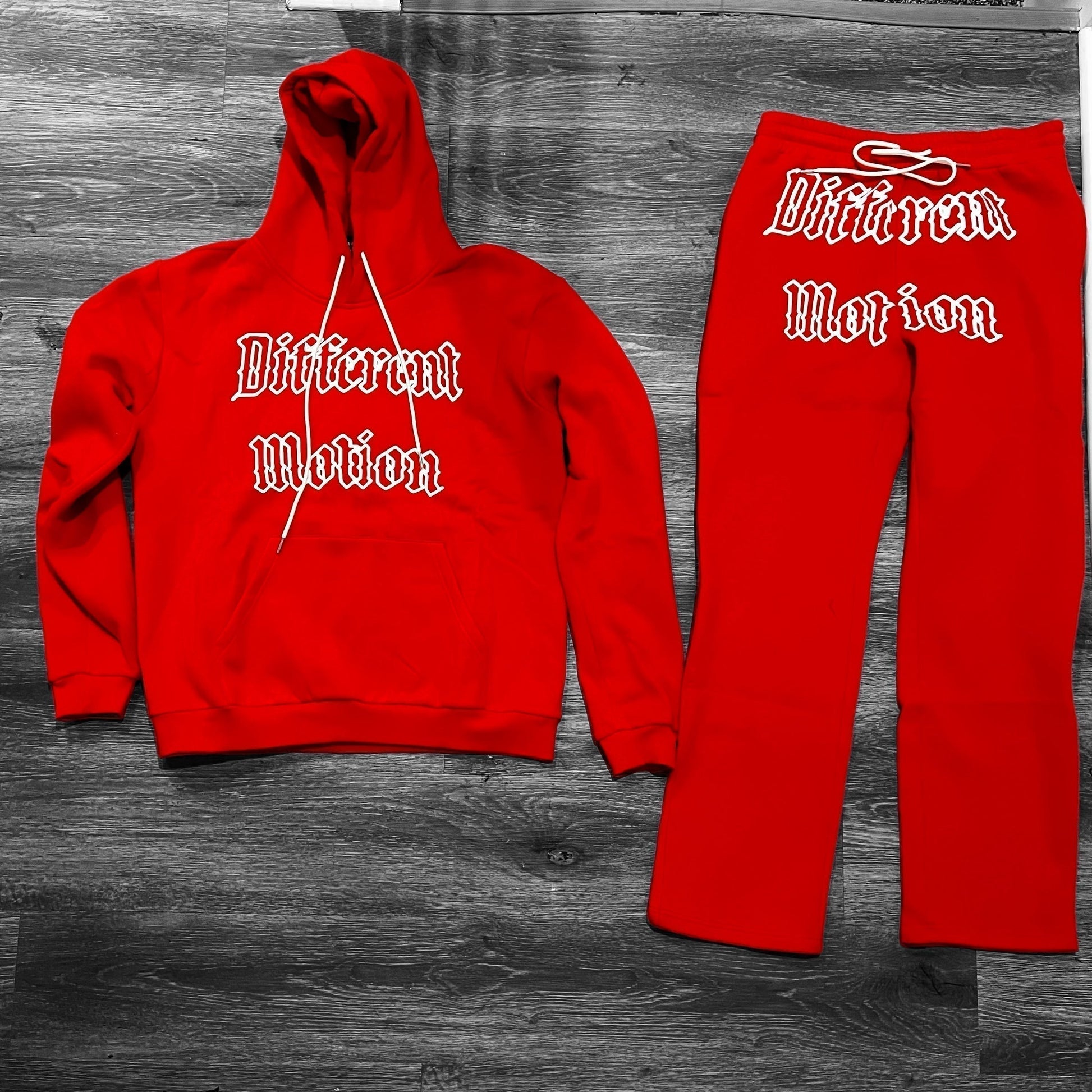 Different Motion Red/White Jogging Suit Set - Premium  from Different Motion - Just $19.99! Shop now at Different Motion