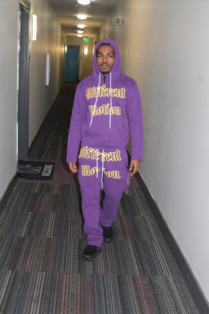 Different Motion Purple/Gold Jogging Suit Set - Premium  from Different Motion - Just $19.99! Shop now at Different Motion