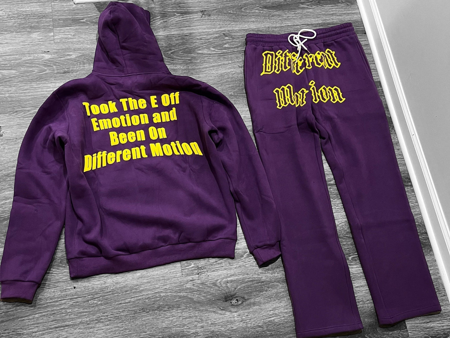 Different Motion Purple/Gold Jogging Suit Set - Premium  from Different Motion - Just $19.99! Shop now at Different Motion